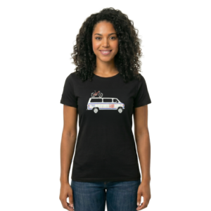 Retro Bus T-Shirt Black Ladies