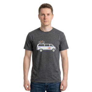 Retro Bus T-Shirt Grey Mens